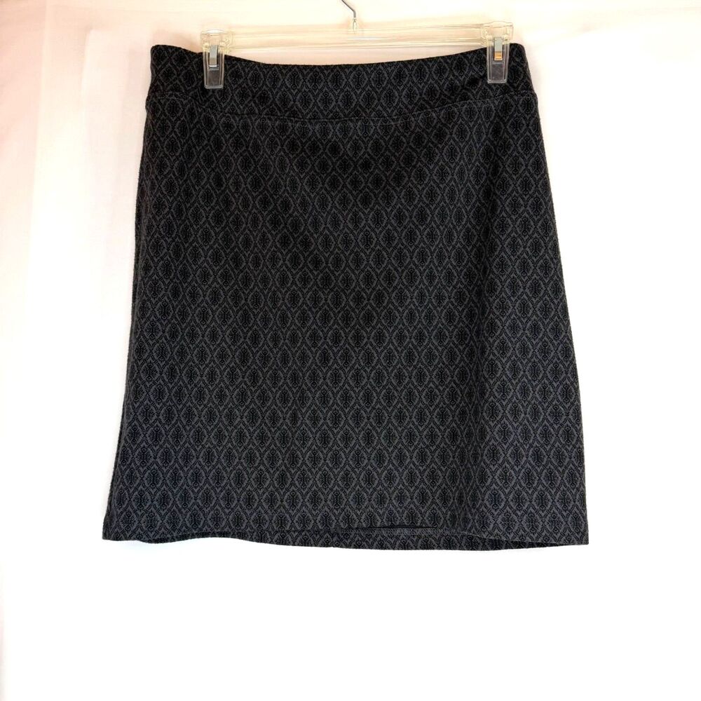 Size XL Style & Co Pencil Skirt Geometric Stretch Gray Black Career Work